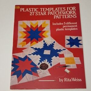 VTG Plastic Templates for 27 Star Patchwork Quilt Patterns Dover Needlework